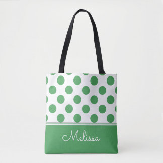 Tote Bag Pois verts| Personnalisé