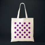 Tote Bag Pois violets et blancs<br><div class="desc">Pois violets et blancs</div>
