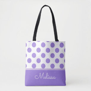 Tote Bag Pois violets Personnalisé