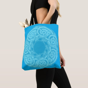 Tote Bag Poisson à nouer celtique en bleu