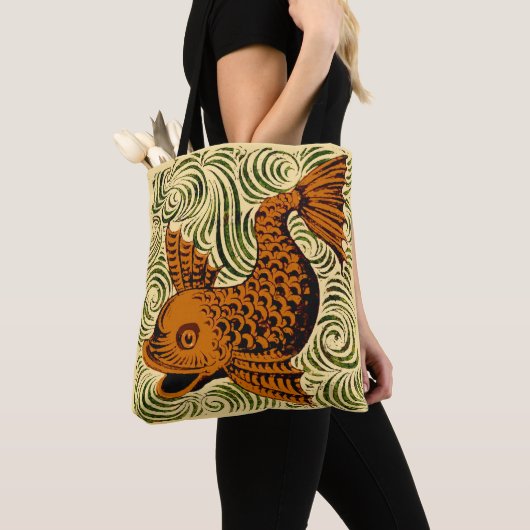 Tote Bag Poisson Antique Carrelage Ancien art (De près)