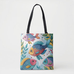 Tote Bag Poisson arc-en-ciel sous-marin