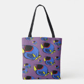 Tote Bag Poisson bleu, jaune et rouge (Dos)