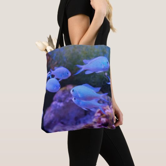 Tote Bag Poisson bleu tropical (De près)