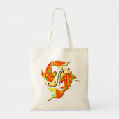 Tote Bag Poisson carpe Koi Vert orange sur (Devant)