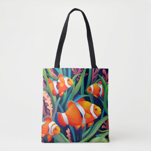Tote Bag Poisson Clown Dans Les Algues (Devant)