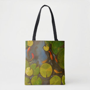 Tote Bag Poisson D'Or Koi Pond Water Lys