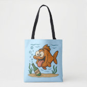 Tote Bag Poisson et bière (Devant)