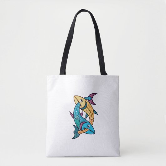 Tote Bag Poisson jumeaux vibrant (Devant)