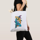 Tote Bag Poisson jumeaux vibrant (De près)