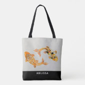 Tote Bag Poisson Koi Or élégant (Dos)