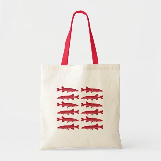 Tote Bag Poisson Maskinongé Rouge (Devant)