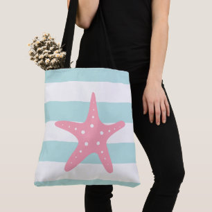 Tote Bag Poisson rose étoilé sur les pinces