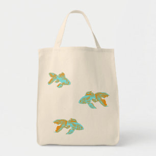 Tote Bag poisson rouge bleu clair