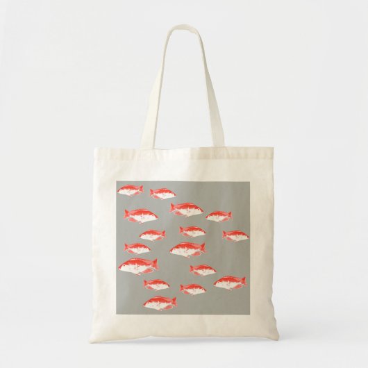 Tote Bag Poisson rouge et gris (Devant)