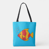 Tote Bag Poisson rouge orange tropical (Dos)