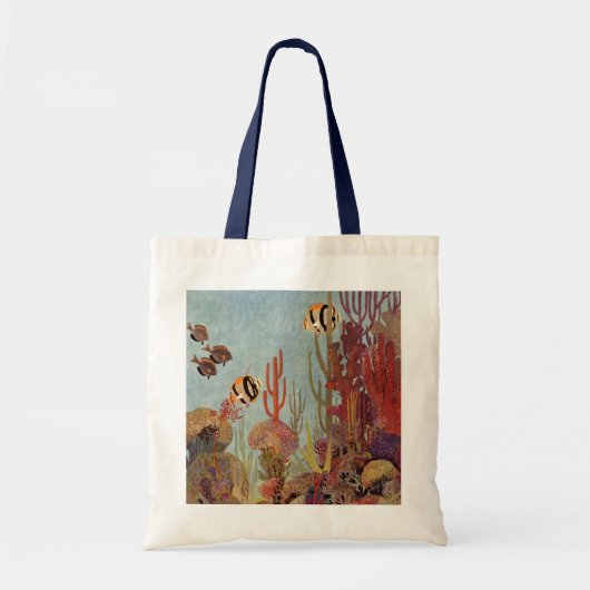 Tote Bag Poissons-anges en corail, poissons tropicaux Vinta (Devant)