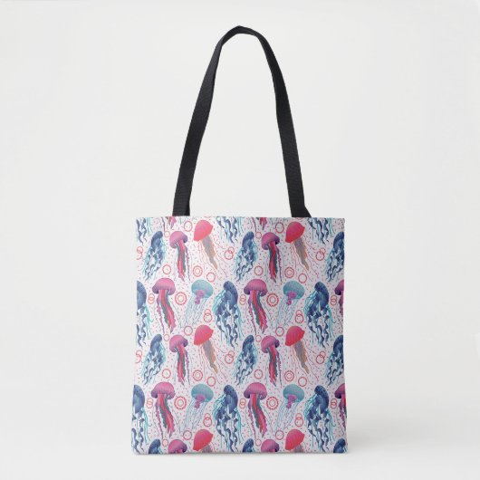 Tote Bag Poissons de gelée colorée (Devant)