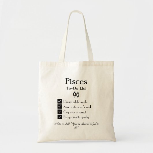Tote Bag Poissons - Liste des tâches (Devant)