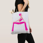 Tote Bag Poitrine De Yoga En Tons Rose Et Peau Blanc (De près)