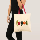 Tote Bag Poivrons dans une rangée (Devant (produit))
