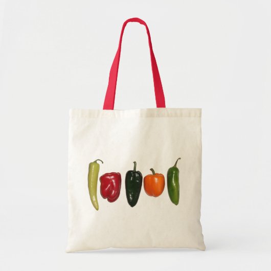 Tote Bag Poivrons dans une rangée (Devant)