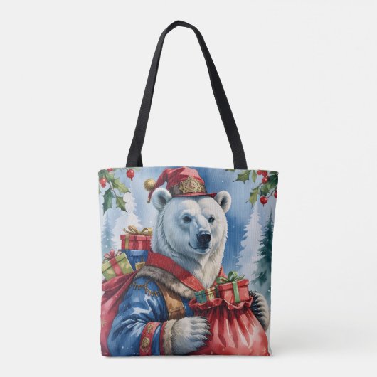 Tote Bag Polaire Ours Père Noël Design de Noël (Dos)