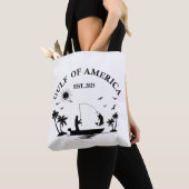 Tote Bag Pôle de pêche du golfe d'Amérique patriotique amér (De près)