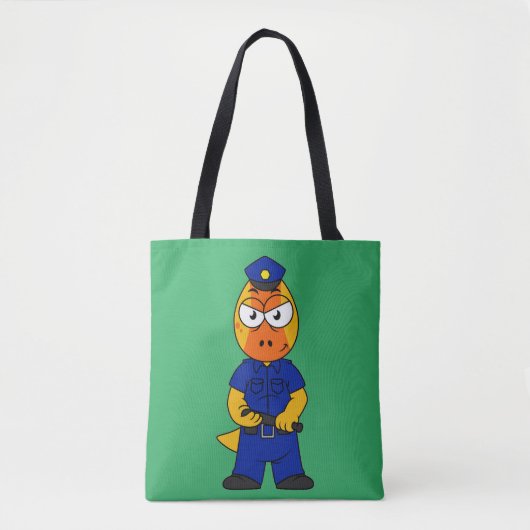 Tote Bag Police de Pachycéphalosaure. (Devant)