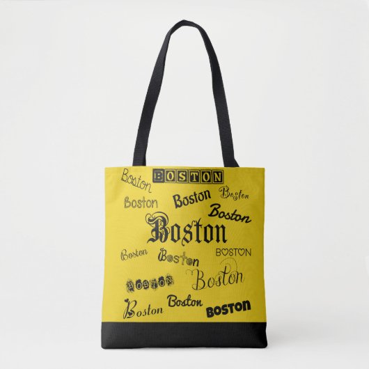 Tote Bag Polices noires de Boston (Devant)