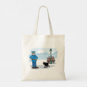 Tote Bag Policier Et Chat Noir (Dos)