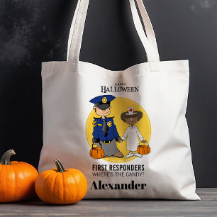 Tote Bag Policier Infirmière Premiers intervenants Hallowee