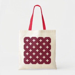 Tote Bag Polka blanche croise sur mûrier