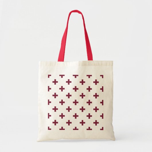 Tote Bag Polka de mûre croise sur blanc (Devant)