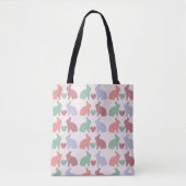 Tote Bag Polka Dot Bunnies et Coeurs Motif sur rose (Devant)