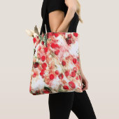 Tote Bag Polka Dot Grunge Rouge Rose (De près)