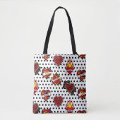 Tote Bag Polka Noir Dotée Maman Tattoo (Devant)