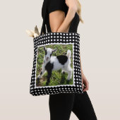 Tote Bag Polka noir et blanc Dot Nain Goat Kid (De près)