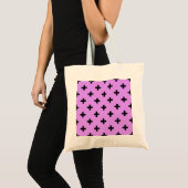 Tote Bag Polka noire croise sur lilas (Devant (produit))