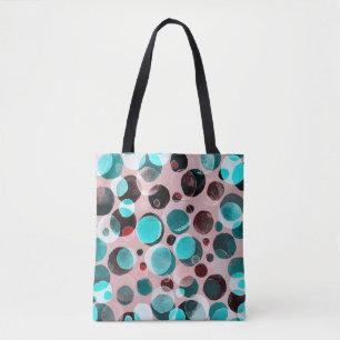 Tote Bag Polka point aquarelle, motif abstrait.