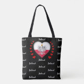 Tote Bag Pologne Drapeau & Coeur, drapeau polonais mode/spo (Dos)