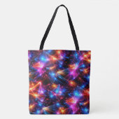 Tote Bag Polygone néon abstrait avec explosions (Devant)