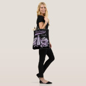 Tote Bag Pom-pom girl de Parties scintillant violet, noir e (Sur le modèle)