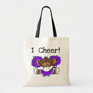 Tote Bag Pom-pom girl de singe pourpre et blanc