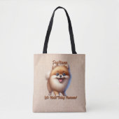 Tote Bag Pomeranian - Ajouter le nom du chien, modifier le  (Devant)