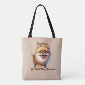 Tote Bag Pomeranian - Ajouter le nom du chien, modifier le  (Dos)