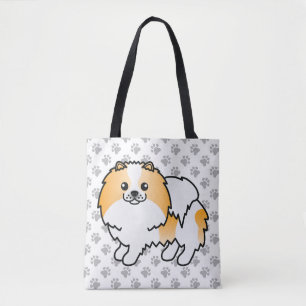 Tote Bag Pomeranian couleur orange et blanc Chien mignon &