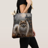 Tote Bag Pomeranian Halloween Épouvantable (De près)
