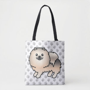 Tote Bag Pomeranian Sable Crème Chien de Dessin Animé Migno