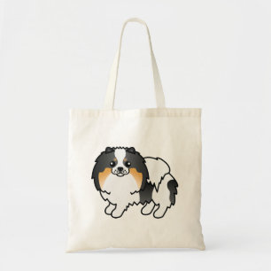 Tote Bag Pomeranian Tricolore Blanc Chien de Dessin Animé M